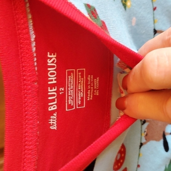 Little Blue House by Hatley Wild About Christmas Union Suit Blue Sz. 12 Pajamas - Picture 5 of 7
